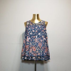KNOX ROSE Blue Floral Top